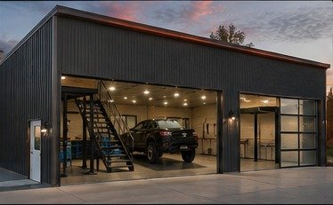 Custom modern garage building