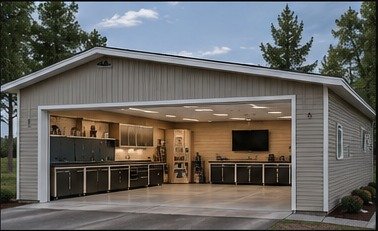 Finished workshop garage