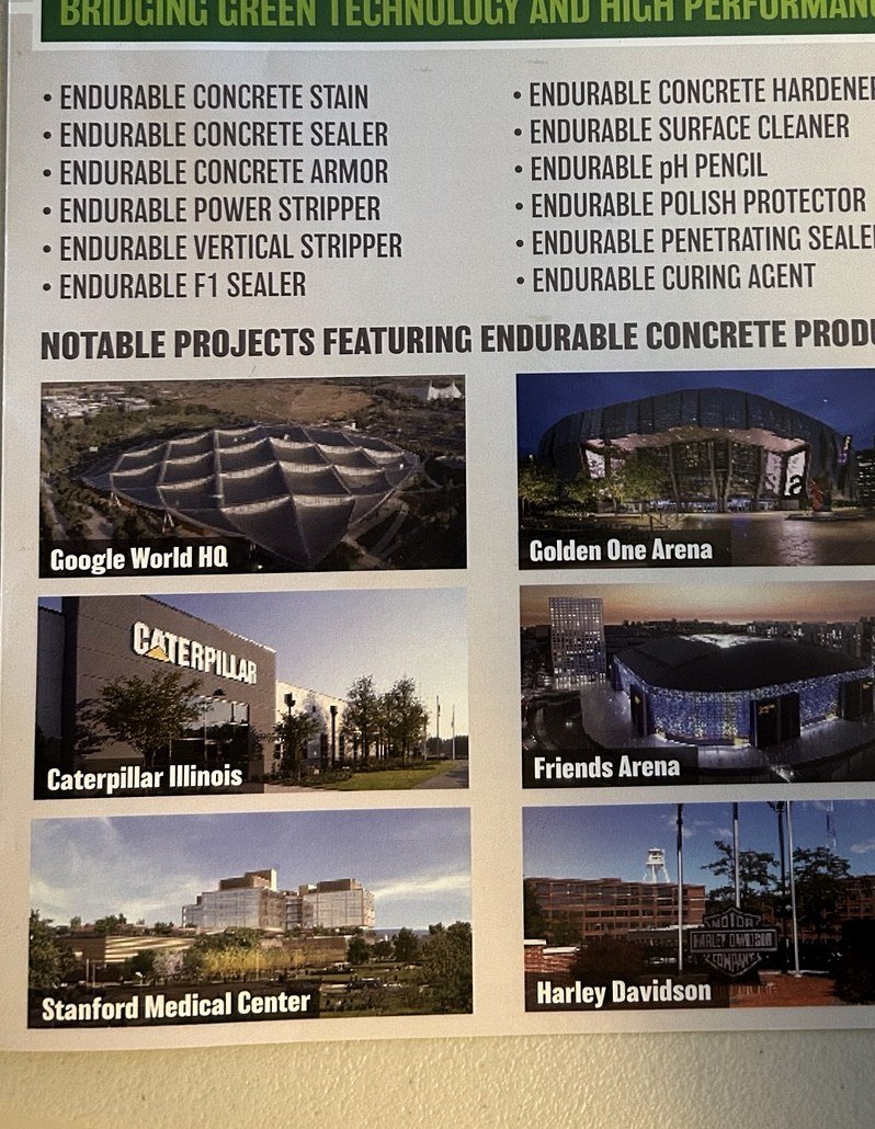 Endurable Concrete Products manufacturer literature